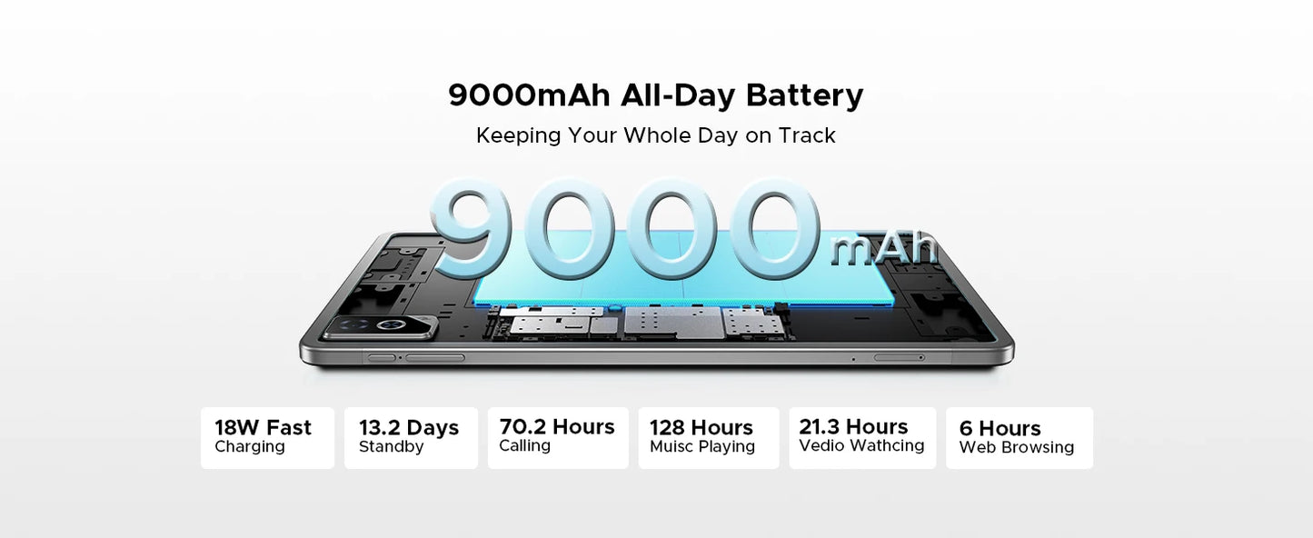 DOOGEE Tab G6 Pro Tablet PC Android 16 Gemini AI 12'' 2K Display 9000mAh Battery 8GB  RAM 128GB ROM Ultra-thin Body Smart Pad