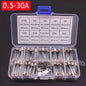 100/72pcs Car Fast-blow Glass Fuses Car Glass Tube Fuses 0.2-20A 0.5-30A Assorted Kit for Car Light Inflator vacuum Cleaner