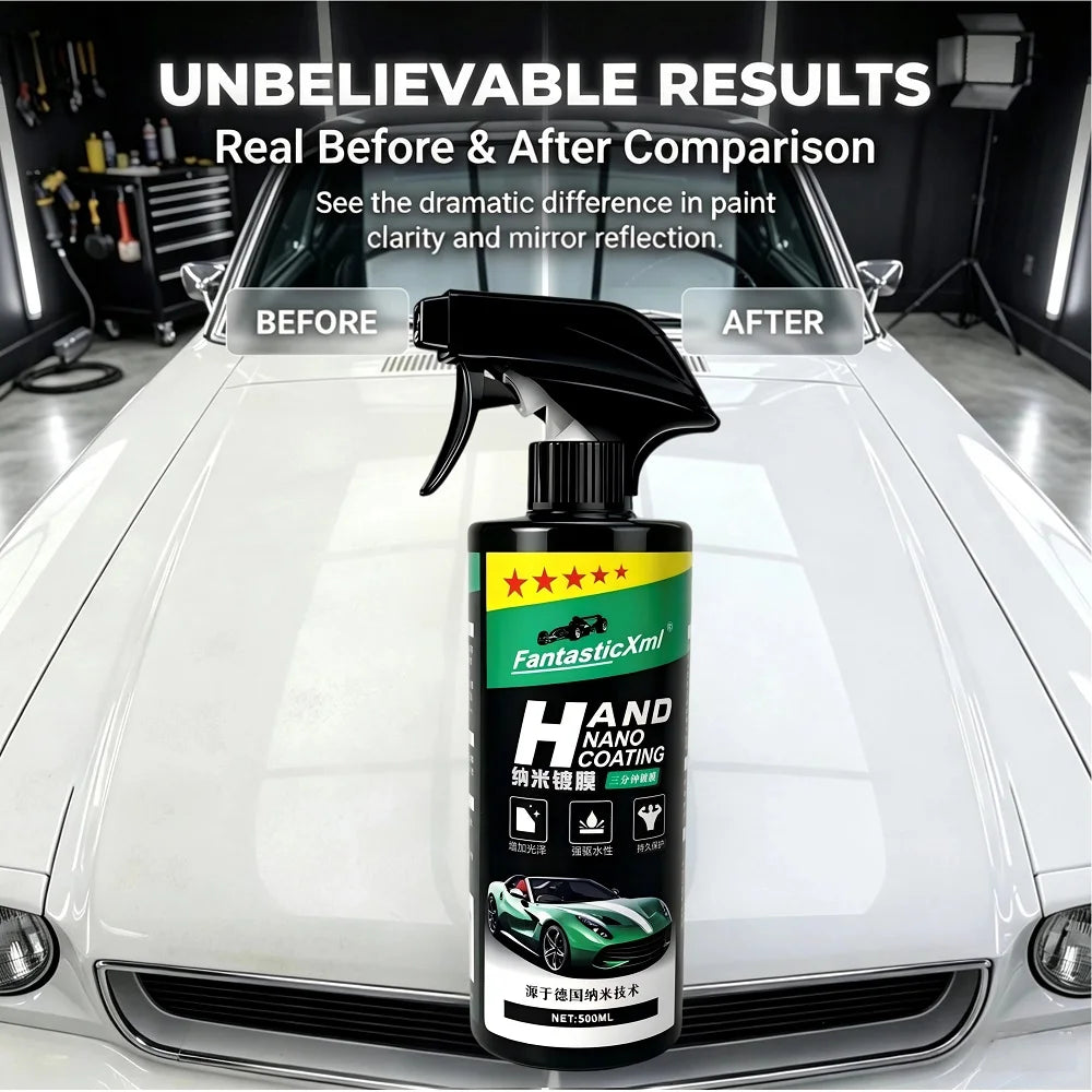 This 500ml large-capacity nano-ceramic paint coating protective liquid is suitable for DIY paint repair, anti-oxidation, anti-fading, hydrophobic, and anti-fouling applications. One bottle can be used on multiple car models a