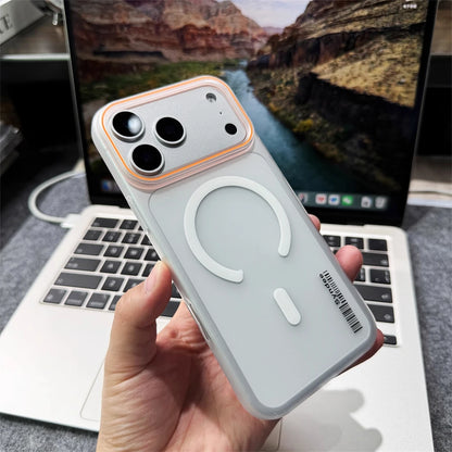 Magnetic Matte Translucent Barcode Slim Hard Case For iPhone 17 Pro Max Air 16 15 14 Plus 13 12 For Magsafe Frosted Cover Shell