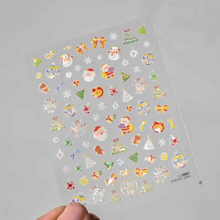 Luxury 5D Floral Nail Art Stickers Gold Silver Chinese Style Metal Frame Shiny Crystal Rhinestone Self Adhesive Manicure Decal
