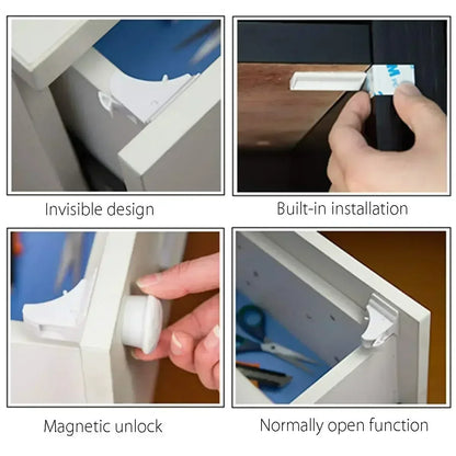 Magnetic Children's Lock for Extra Cabinet Door Safety: A Must-Have for Parents  Drawer Lock  Baby Protection  Baby Safety Lock