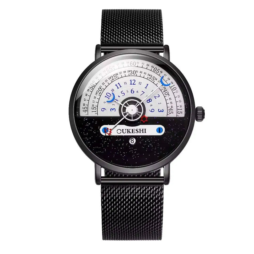 Fashion Mesh Band Men Business Watches Calendar Quartz Wristwatches For Mens Clock Reloj Hombre