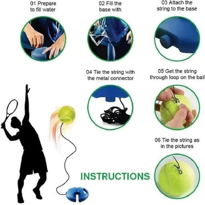Professional Tennis Training Aids Bases With Elastic Rope Ball Practice Self-Duty Rebound Tennis Trainer Tennis Practice Tool