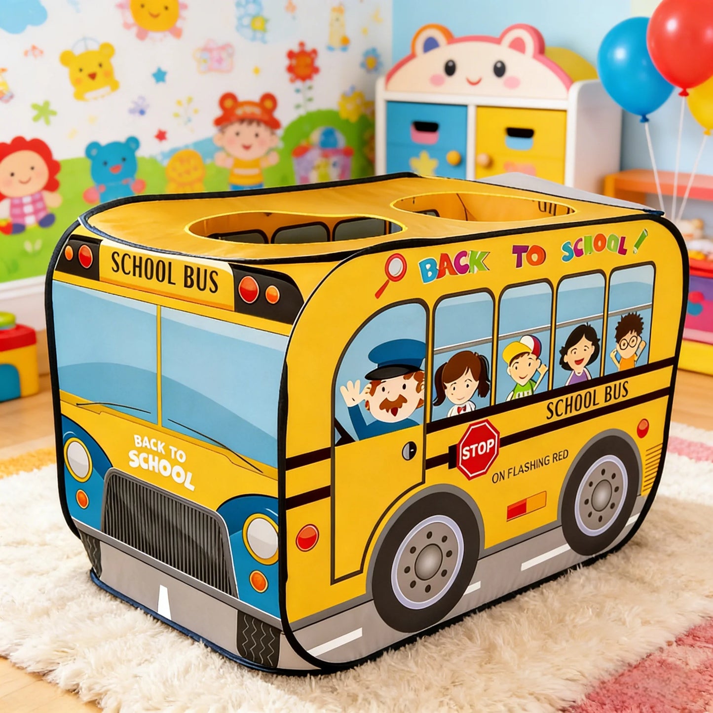 Fun Foldable Play Tent for Kids - Easy to Pop Up, No Assembly Required, Car Design, Durable Polyester and Steel Frame, Playhouse for Boys and Girls, Holiday Gift, Beach Toy