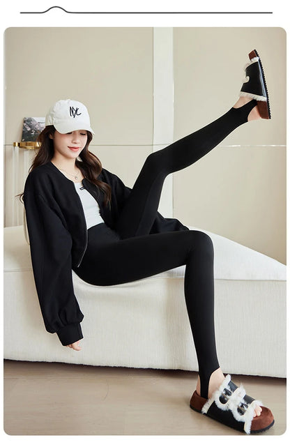BIVIGAOS Spring Autumn Brushed Foot Tights Sharkskin Leggings Women's High Waist Elastic Tight-Fit Sexy Sports Yoga Leggings
