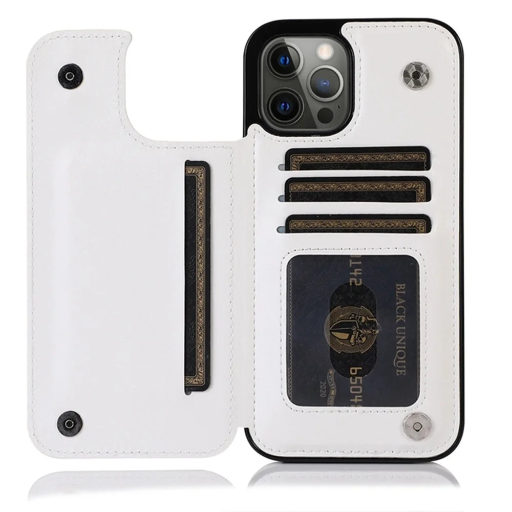 Leather Wallet Case for iPhone 15 14 13 12 11 Pro Max Mini Wallet Case XR X XS Max 8 7 6S 6 Plus SE 2022 2020 Card Holder Flip