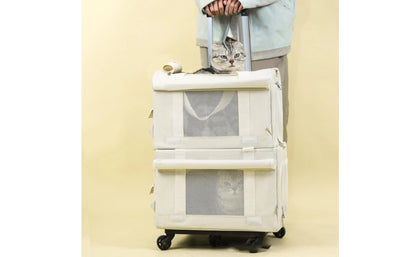 Pet Carrier with Telescopic Handle Soft-Sided Pet Carrier Trolley Travel Bag Portable Long-Lasting for Cats, Outings