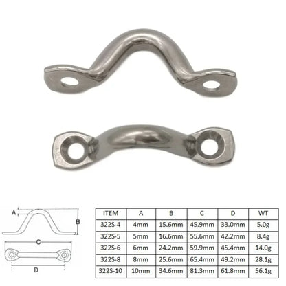 10Pcs 4mm 5mm 6mm Stainless Steel Pad Eye Strap for Boat Door Handle Pull Door Hardware Knob Handle Boat Yacht Ship Doorknob