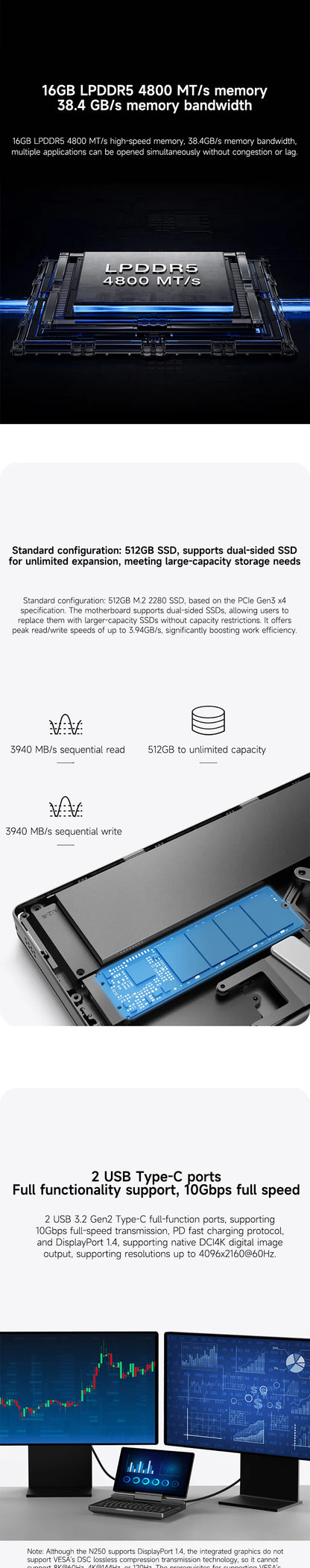 GPD MicroPC 2  2025  7-inch  Intel i3-N300 Windows 11 24H2 Pro Edition  16GB RAM | 512GB/1TB/2TB/4TB SSD  Palm-sized Mini Laptop