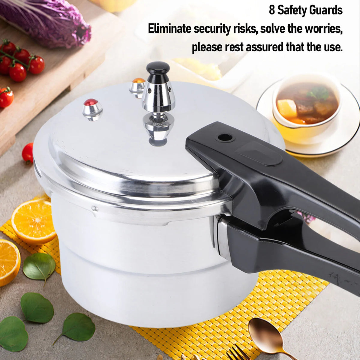 Pressure Canner Pressure Cooker 3L Explosion Proof Aluminum Stovetop Fast Cooking Canning Cooker Pot with Steam Rack for Kitchen