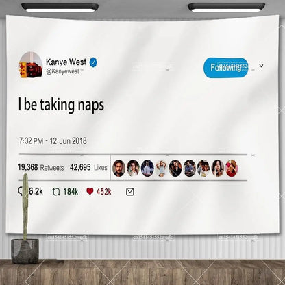 I'm The Reason I Smile Everyday Tapestry Kanye West Tweet Quote Wall Decor Flag Banner Meme Tapestrys Aesthetic Dorm Background
