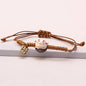 Simple Ceramic Lucky Cat Braided Bracelet for Women Cute Animal Kitten Hand-woven Adjustable Bangles Party Harajuku Jewelry Gift