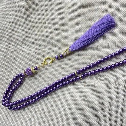 Muslim 99 Prayer Beads Tasbih Rosary Bracelet Islamic Misbaha Pearl Beads Tassel Necklace Ramadan Eid Jewelry for Women Men
