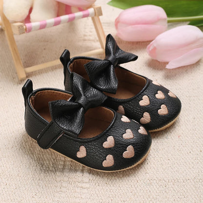 2025Black Fashion Newborn Party Princess Shoes  Boys And Girls' First Step Walking Shoes Rubber Soled Anti Slip Baby Shoes 0-18M