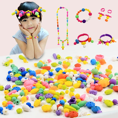 Creative DIY Handmade Pop Beads Toy Accessory Set Girl Jewelry Necklace & Bracelet Crafts Toys Education kids Birthday Gifts