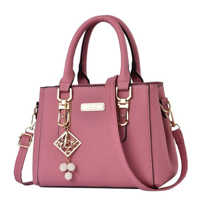 Trendy Leather Handbags Large Capacity Open Pocket Shoulder Bag Polyester Cotton Messenger Bag