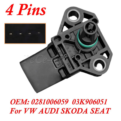 1.9 Tdi 4 Bar Map Pressure Sensor 0281006059 03K906051 0281006060 For VW AUDI SKODA SEAT Car Accessories Pressure Sensor