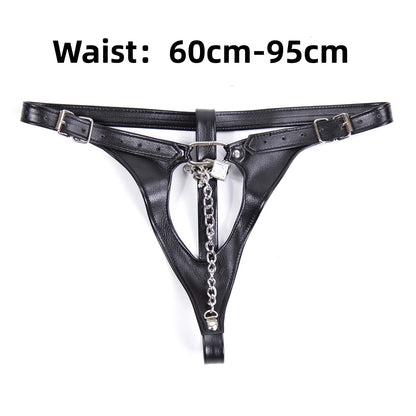 BDSM Bondage Harness Briefs Pant Hole Sex Toys For Woman PU G-strings Panty Masturbation Underwear Panties Chastity Strap Belt