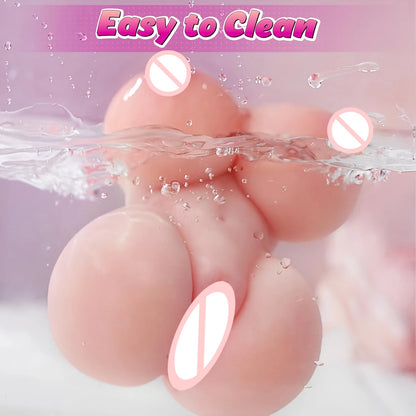 Male Masturbator with Realistic Boobs Vagina and Anal 3D Textured Male Masturbator Cup Mens Stroker Adult Toy for Man Pleasure