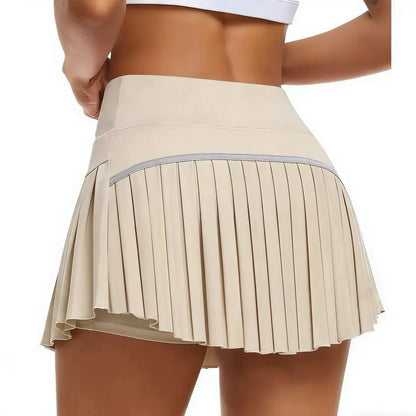 Fashion New Summer Sports Shorts Women Pleated Mini Skirt Anti Glare Short Skirt Running Outdoor Fitness Breathable Tennis Skirt