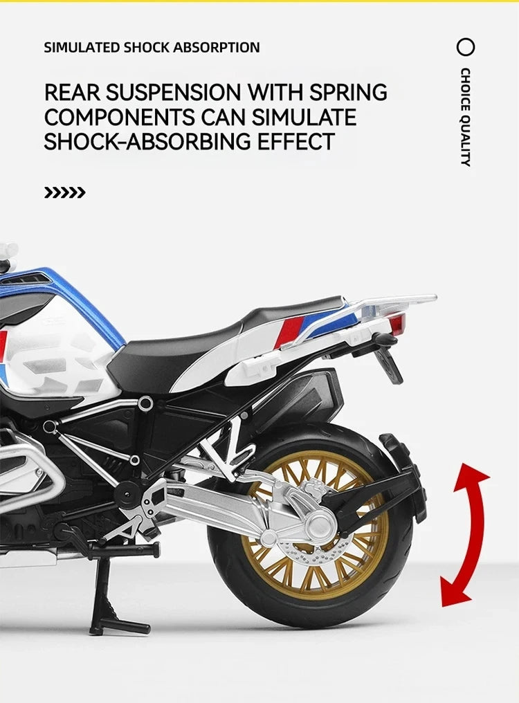 CCA R1250 GS. 1:12 Alloy Die-cast Car Motorcycle Model, Toy Gift Giving, Die-cast Static Motorcycle Model