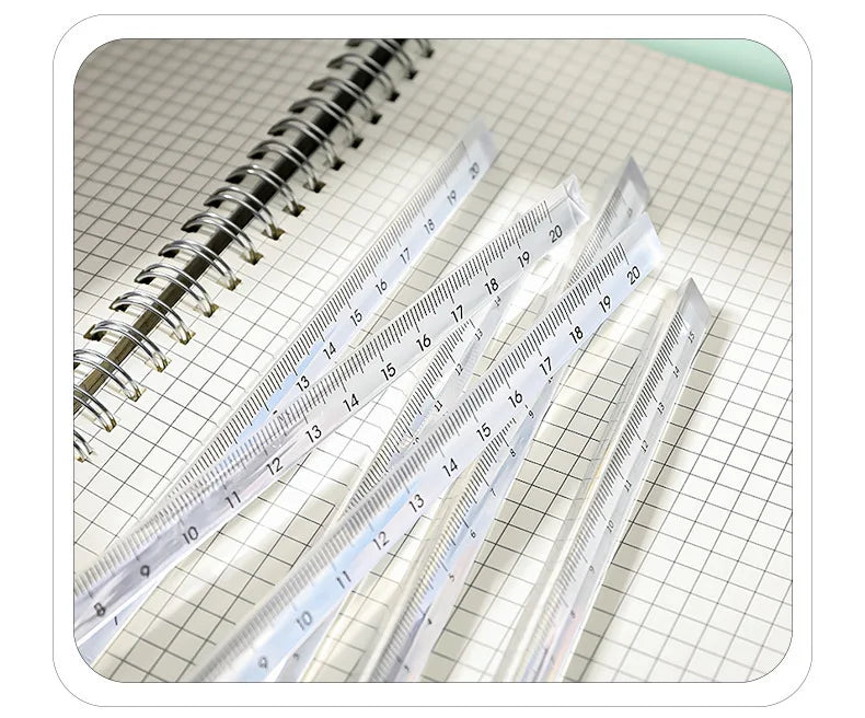 15cm /20 Cm Simple Transparent Triangular Straight Ruler Kawaii Tools Stationery Cartoon Drawing Gift Office School Measuring