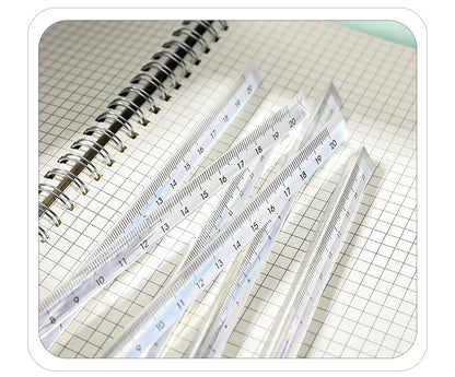 15cm /20 Cm Simple Transparent Triangular Straight Ruler Kawaii Tools Stationery Cartoon Drawing Gift Office School Measuring