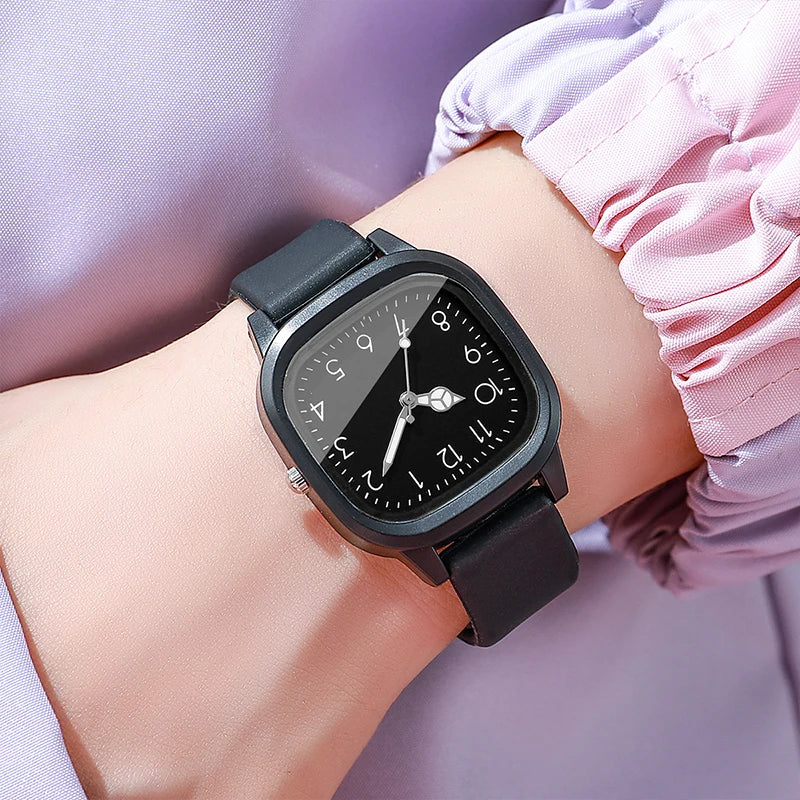 1/3/10PCS Fashion Silicone Band Women Quartz Watches Set Casual Arabic Dial Wristwatch for Girls Clock Reloj Hombre（Without Box）