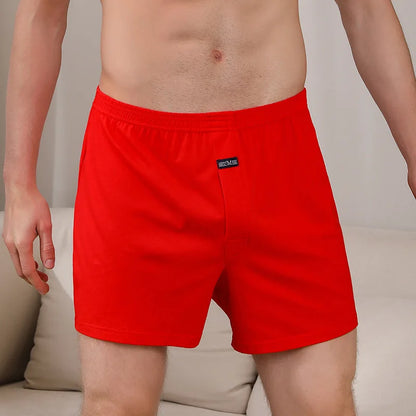 1PCS Men's Underwear Aro Pants Pure Cotton Home Sleeping Pants Loose Breathable Men's High Waisted Four Corner Boxers Shorts
