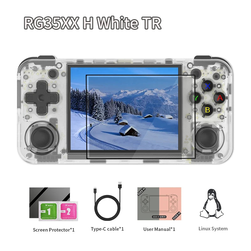 Anbernic RG35XX H Handheld Game Console 3.5" IPS Screen Linux 64-bit 3300mAh Retro Gaming Player Supports HD TV-Output Kids Gift
