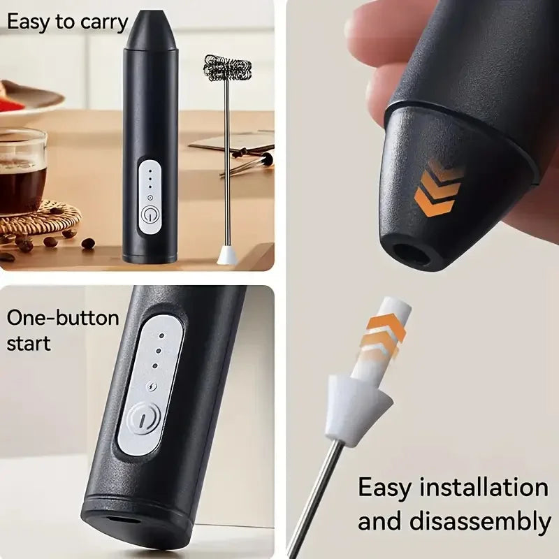 Electric Mini Egg Beater, Cream Coffee Whisk, Milk Frother, Handheld Frother, Used for Making Cakes and Pastries