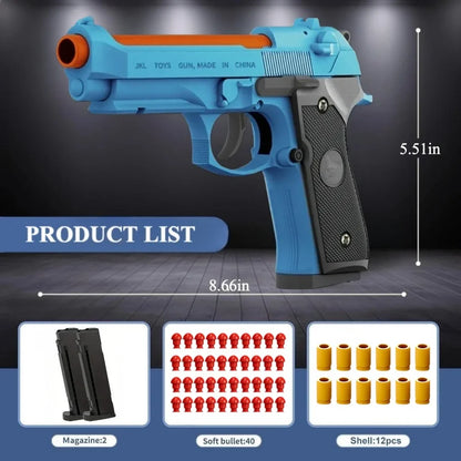 Mechanical G17 Soft Bullet Toy Gun Shell Throwing Continuous Firing Launcher Model Outdoor Sports Shooting Games for Children