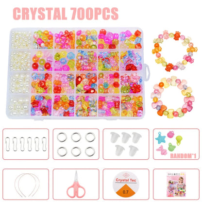 Arts Crafts DIY Handmade Beaded Kit Jewelry Set Handmade DIY Making Beads Kit DIY Creative Beads for Children Girl