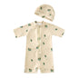 Baby Toddler One-piece Swimsuit With Hat Cartoon Print Kids Short Sleeve Zipper Swimwear Sun Protection For 0-7Y Boys Girls