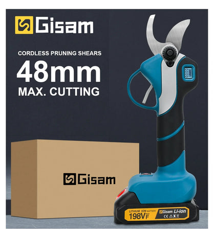 Gisam 1000W 40mm Electric Pruning Shears Brushless Cordless Pruner Shear Garden Tree Branches Cutter For Makita 18V Battery Pins