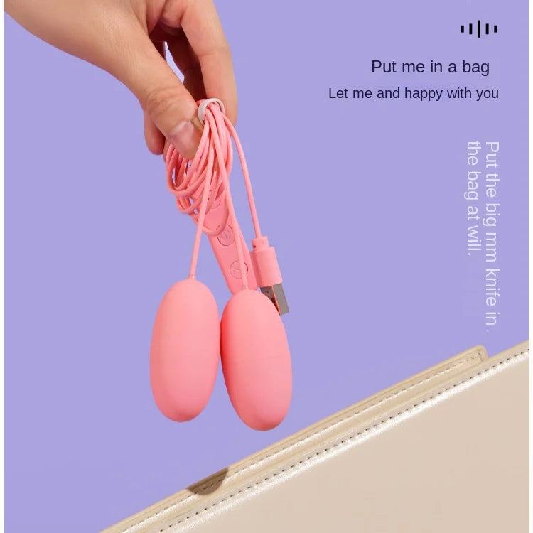 10 Frequency Double Vagina Balls Vibrator USB Silent Strong Shake in Front and Back for Foreplay Adult Fun Female Masturbation