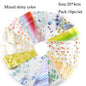16Pc Holographic Nail Foil Set Starry Transfer 20*4cm Sticker Laser Flowers Leopard Mix Design Decal DIY Nail Art Decoration