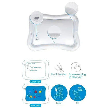 Large Baby Play Mat Summer Inflatable Water High Quality Baby Early Education Water Play Mat Suitable for Baby Activity Exercise