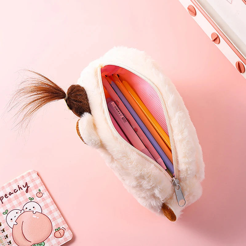 New Cute Capybara Plush Pencil Case Cosmetic Bag Guinea Pig Pen Pouch Large Capacity Pencil Bag School Supplies Stationery Box