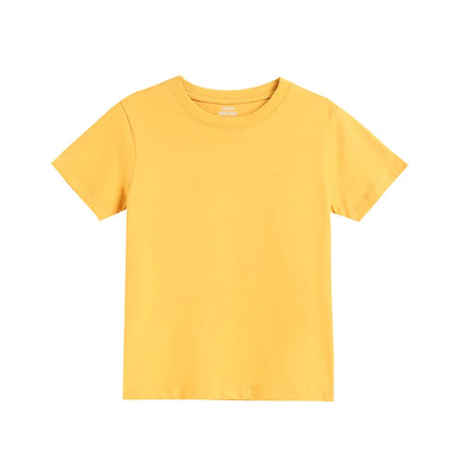 2-16 Years Summer Kids Boys Girls T-shirts Solid Cotton Breathable Teenager Short Tops Children's Tees Casual Shirt Baby Clothes