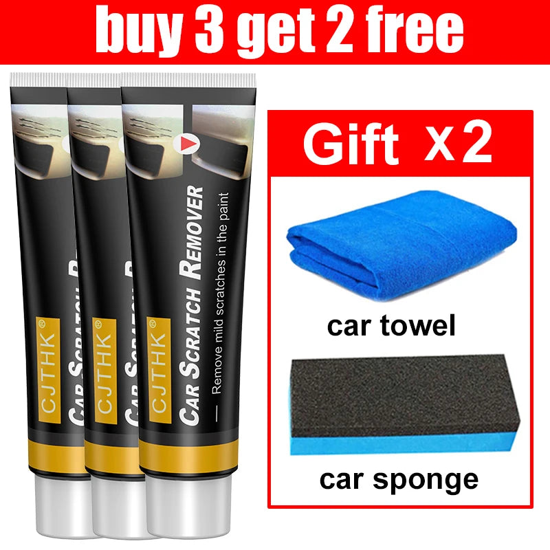 Car Scratch Remover Polishing Paste With Sponge Paint Care Restore Damaged Surface Smooth Finish For Auto Gloss