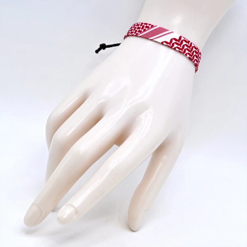 Geometric Polka Dot Palestine Bracelet for Men Women Hand Multicolor Weave Arabic Style Gaza Flag Jewelry Accessories