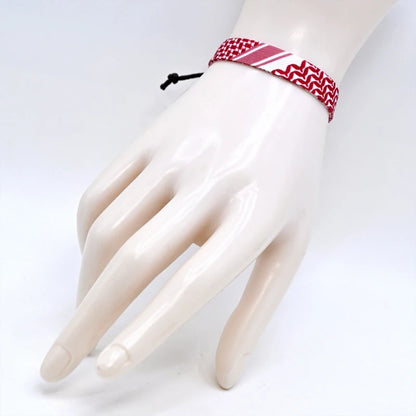 Geometric Polka Dot Palestine Bracelet for Men Women Hand Multicolor Weave Arabic Style Gaza Flag Jewelry Accessories