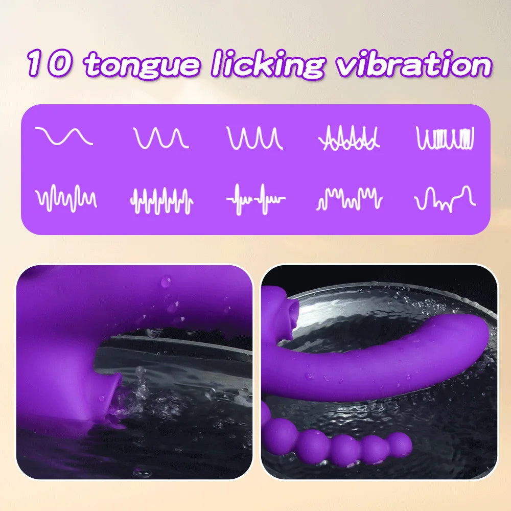 Anal Plug Vibrator Stimulate Anus Buttplug Adult Women Sex Toy Oral Licking Clitoral Stimulate Tongue Vibrator SexVagina Massage