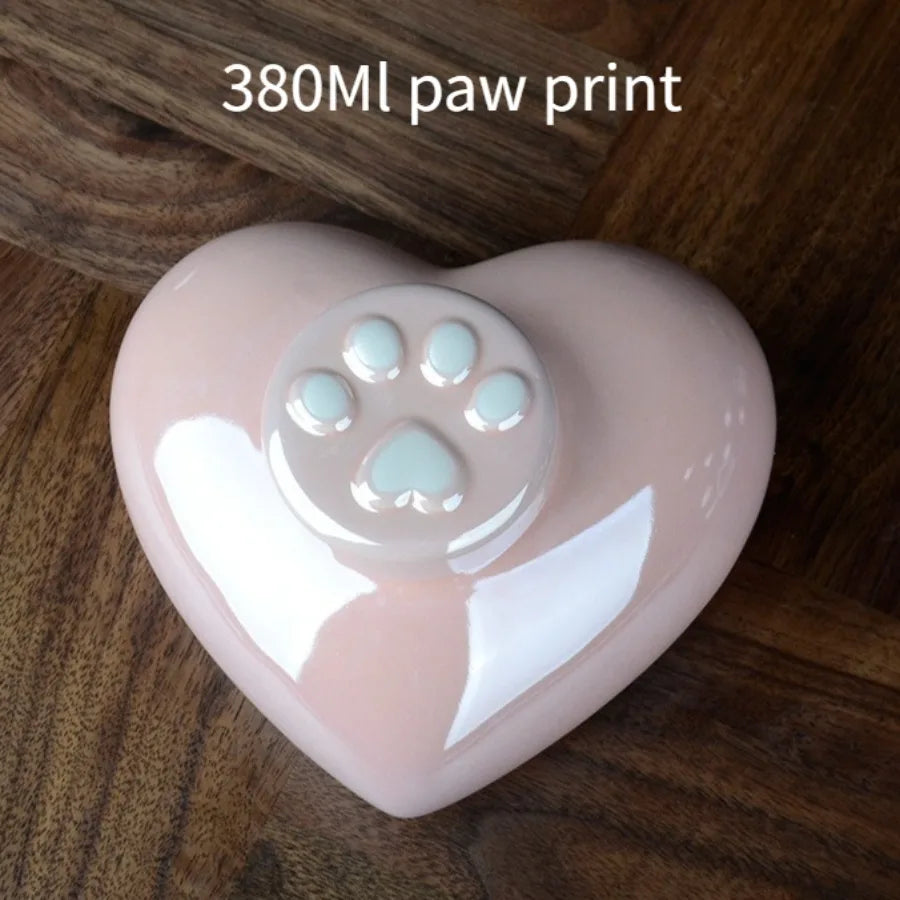 Household Mini Pet Ash Jar Moisture Proof Ceramic Claw Seal Jar Animal Funeral Urn Pet Nostalgia Ornament Portable Ash Box