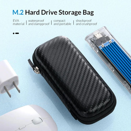 ORICO Eva Zipper Bag Mobile Phone Charger Protection Bag Hard Disk for External M.2 Hard Drive/Earphone/Data Line HDD Case Black