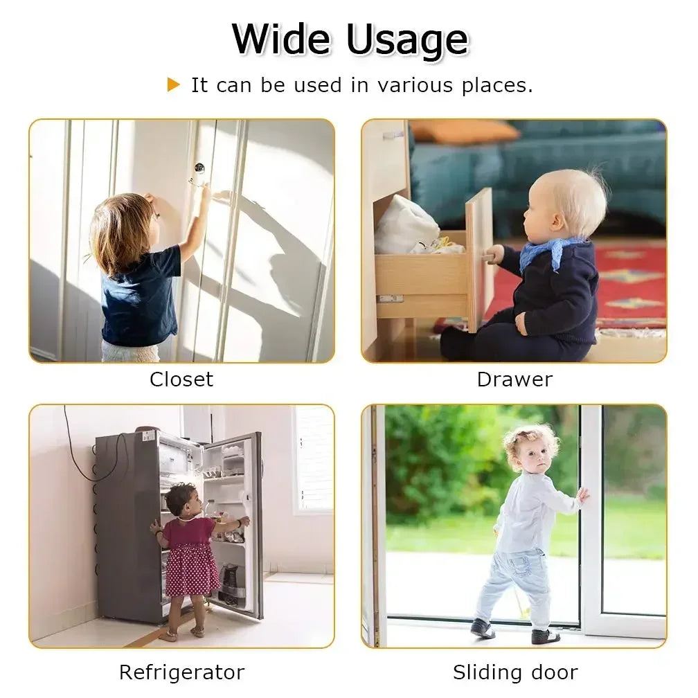 Refrigerator Door Lock, Child Proof Fridge Door Lock for Kitchen Freezer, Cabinets and Drawers, Air Oven Air Fryer, Closets