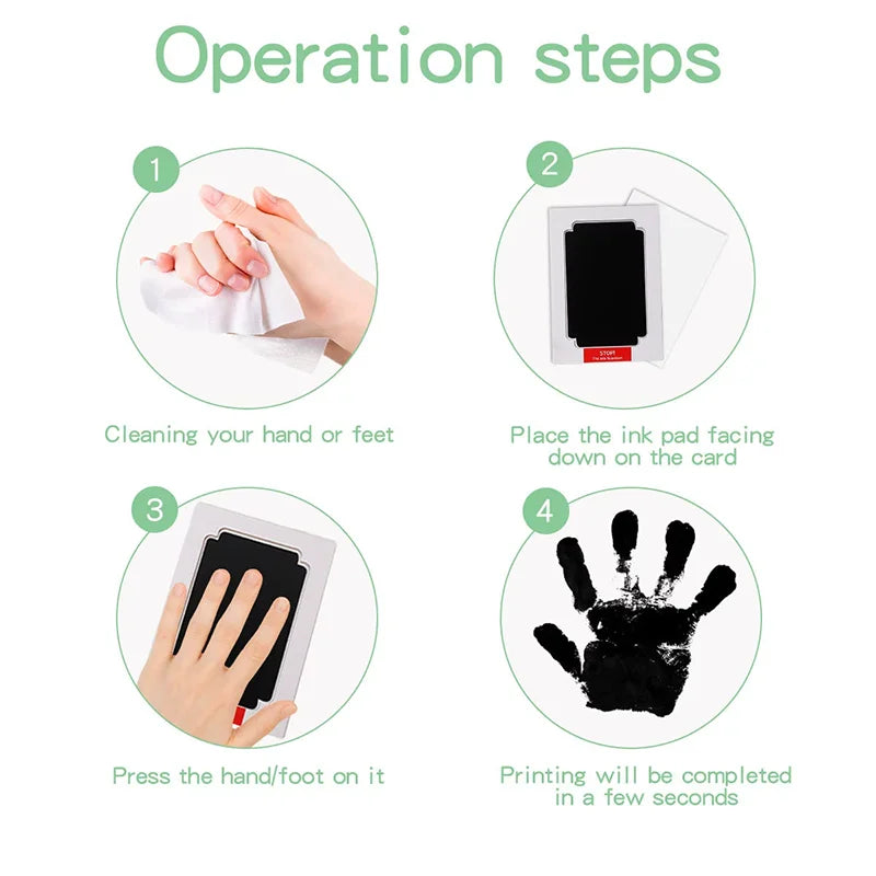 Non Toxic Baby Hand Footprint Ink Pad Pet Dog Cat Paw Print Kit Clean Touch No Mess Family Memory Keepsake Newborn Souvenir Gift