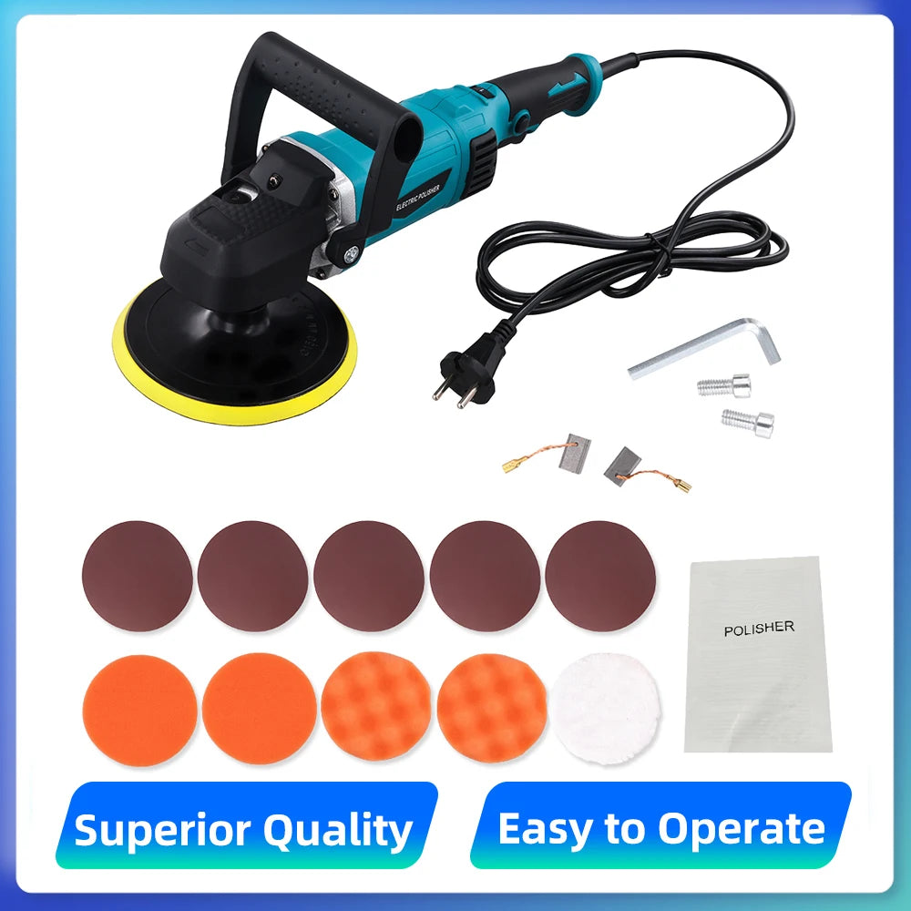 Podofo Car Buffer Polisher 1580W 6inch Car Polisher 7 Variable Adjustable Speeds Car Polishing Machine for Car Detailing Waxing
